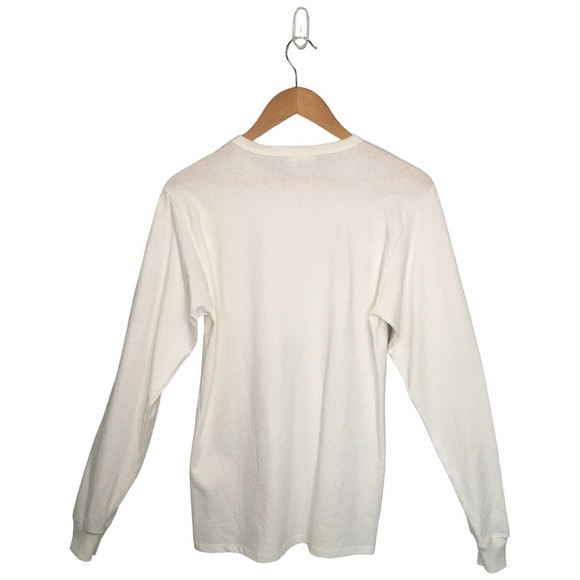 Champion Mens Small Heritage Logo Cotton Shirt Round Neck Long Sleeves White - Picture 10 of 12